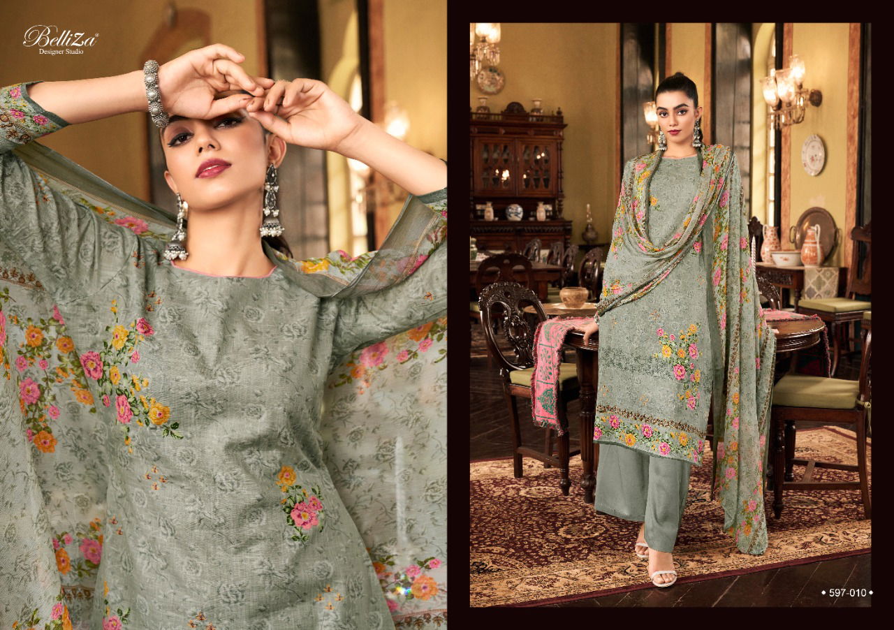 Belliza Eva New Designer Fancy Wear Cotton Digital Printed Designer Dress Material Collection